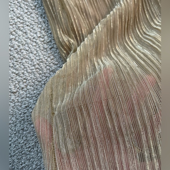 SOLD - Pretty Little Thing Metallic Gold Midi Party Dress - Picture 6 of 6